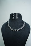 Elegant CZ-Stone Necklace and Earrings Set