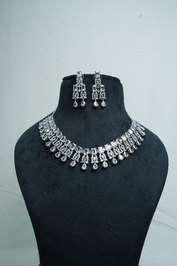 Beautiful CZ-Stone Necklace and Earrings Set