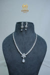 Elegant CZ Stone Necklace and Earrings Set
