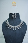 Graceful CZ-Stone Necklace and Earrings Set
