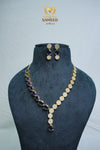FAMOUS CZ-STONE NECKLACE AND EARRINGS SET