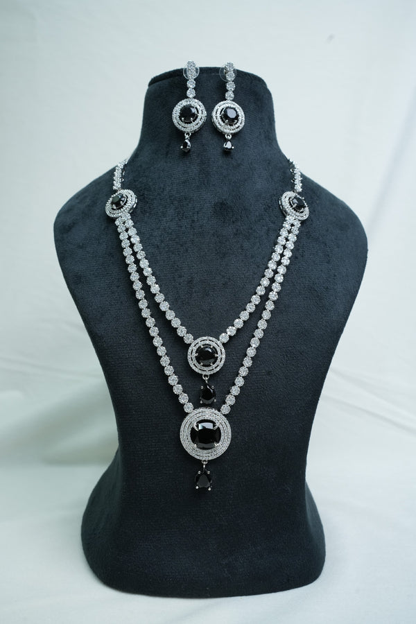 CZ-Stone Necklace and Earrings Set
