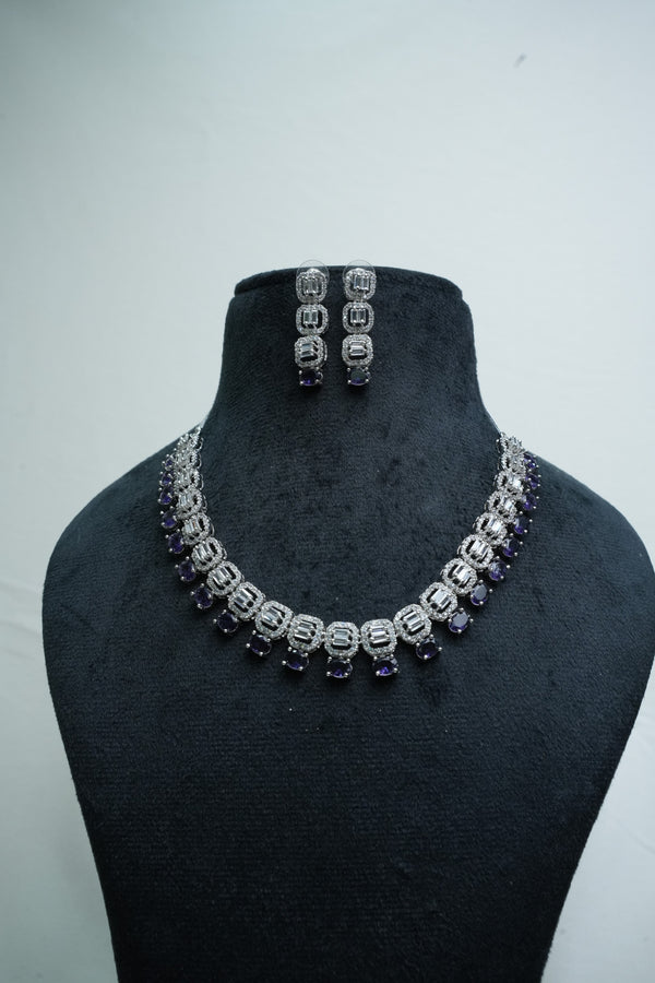 Fast Fashion CZ-Stone Necklace and Earrings Set