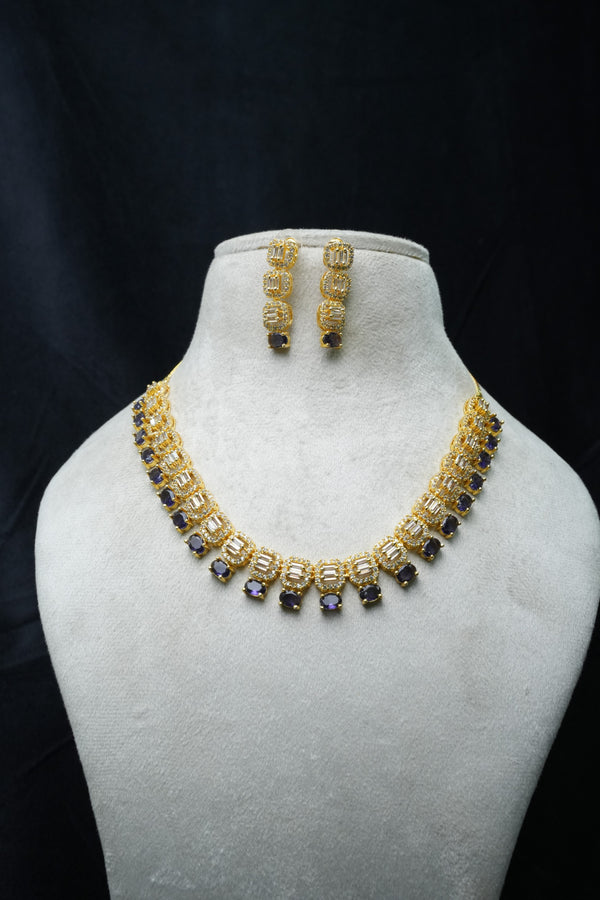 Fast Fashion CZ-Stone Necklace and Earrings Set