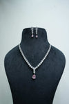 Elegant CZ Necklace and Drop Earrings Set