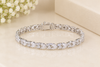 Diamond Leaf-Motif Bracelet on Ivory Surface