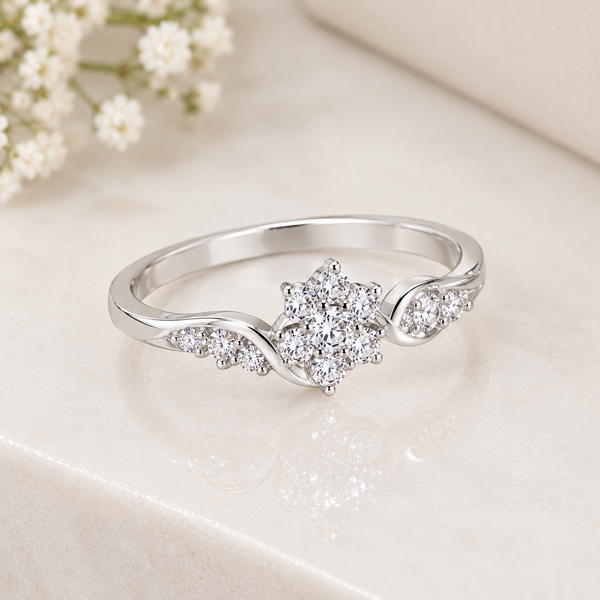 Elegant Floral Diamond Ring