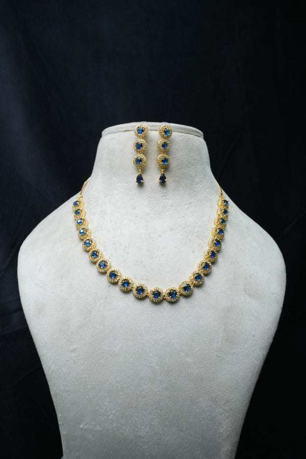 ElegantCZ Stone Necklace and Earrings Set