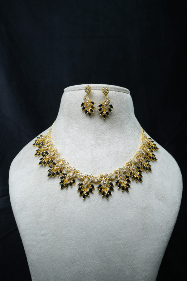 Luxurious CZ-Stone Necklace and Earring Set