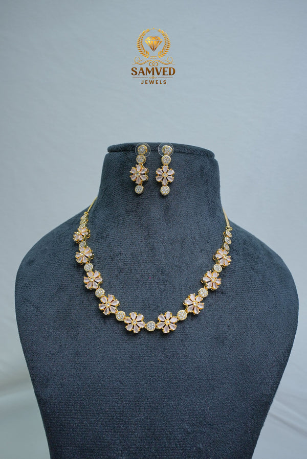 ELEGANT CZ-NECKLACE AND EARRINGS SET