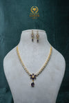 Elegant CZ Stone Necklace and Earrings Set