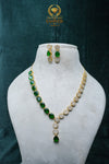 FAMOUS CZ-STONE NECKLACE AND EARRINGS SET