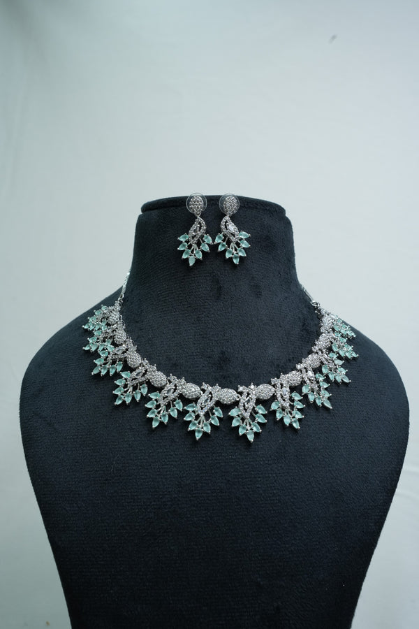Luxurious CZ-Stone Necklace and Earring Set