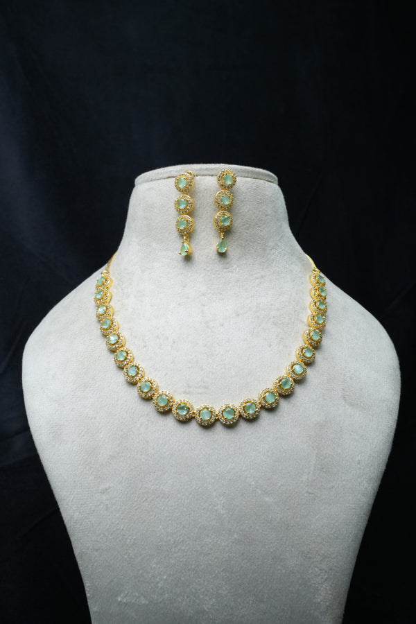 ElegantCZ Stone Necklace and Earrings Set