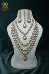 CZ-STONE NECKLACE AND EARRINGS SET