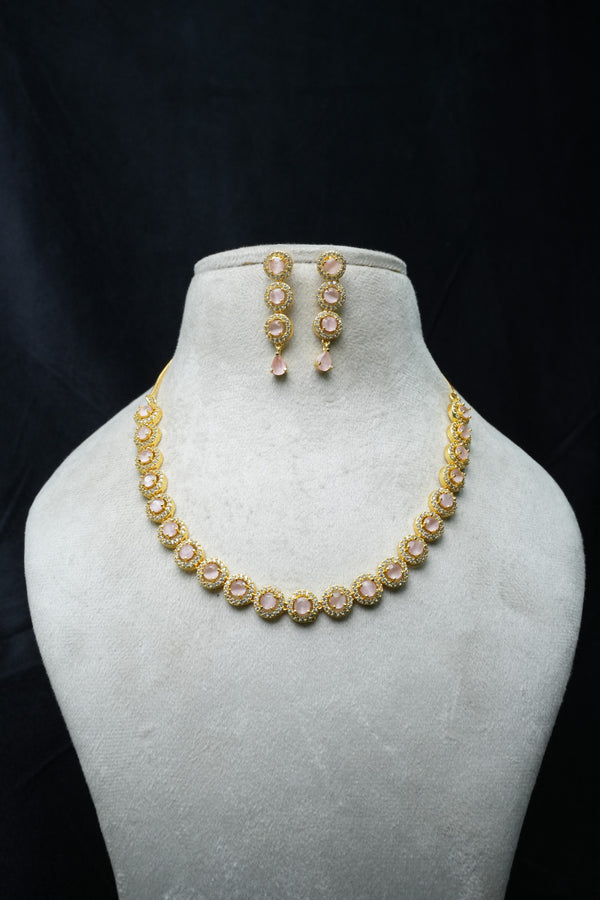 ElegantCZ Stone Necklace and Earrings Set