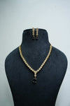 Elegant CZ Necklace and Drop Earrings Set