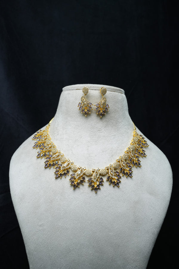 Luxurious CZ-Stone Necklace and Earring Set