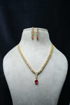 Elegant CZ Necklace and Drop Earrings Set