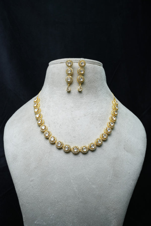 ElegantCZ Stone Necklace and Earrings Set