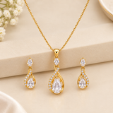 1 Gram Gold CZ Stone Pendant Set