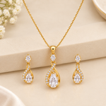 1 Gram Gold CZ Stone Pendant Set
