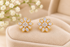 1 Gram Gold CZ Stone Tops Earrings