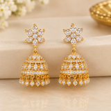 1 Gram Gold CZ Stone Jhumki Earrings