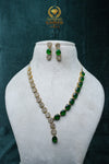 FAMOUS CZ-STONE NECKLACE AND EARRINGS SET