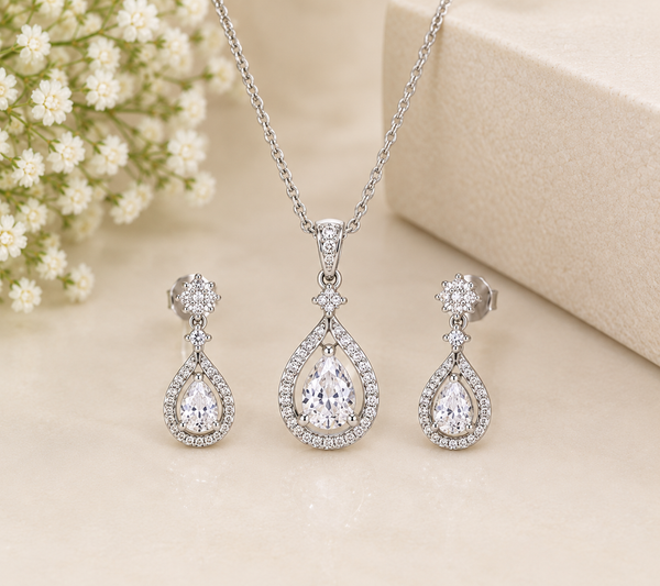 Pear-Shaped Diamond Jewelry Trio