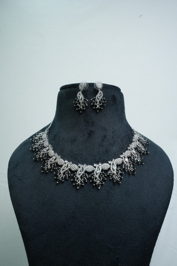 Luxurious CZ-Stone Necklace and Earring Set