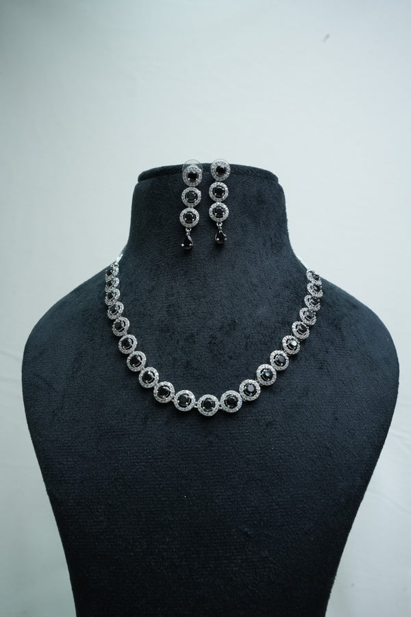ElegantCZ Stone Necklace and Earrings Set