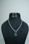 Elegant CZ-Stone Necklace and Earring Set