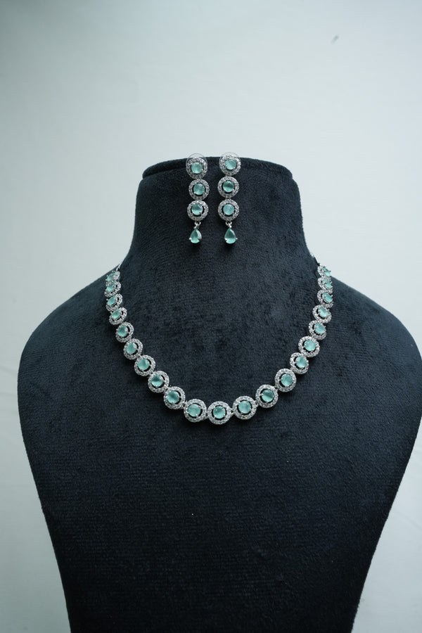 ElegantCZ Stone Necklace and Earrings Set