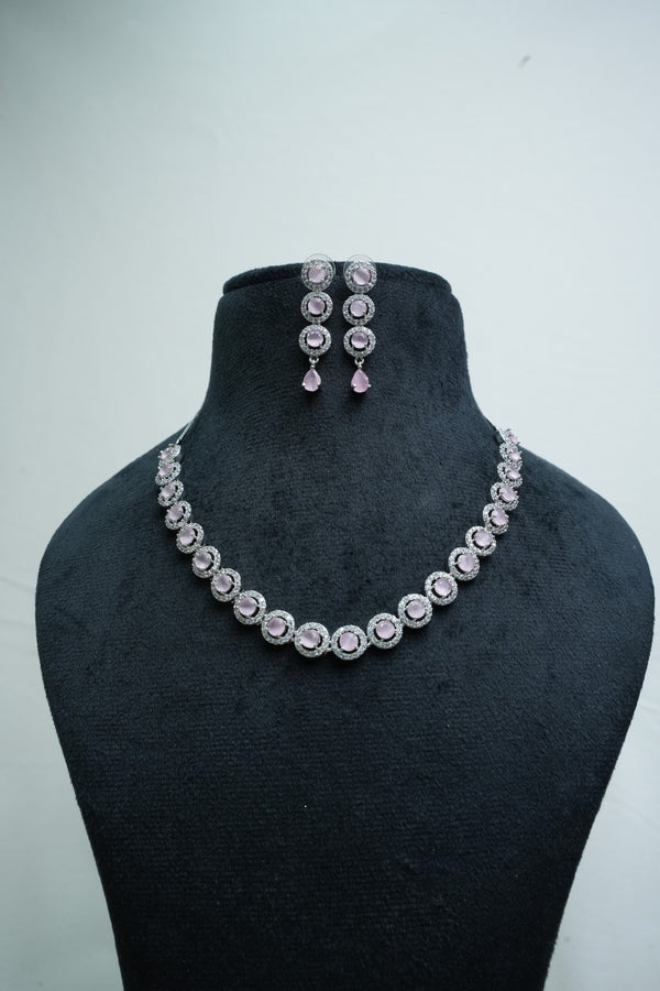 ElegantCZ Stone Necklace and Earrings Set