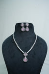 Elegant CZ-Stone Necklace and Earring Set