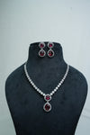 Elegant CZ-Stone Necklace and Earring Set