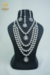 CZ-STONE NECKLACE AND EARRINGS SET