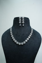 Elegant  CZ Stone Necklace and Earrings Set