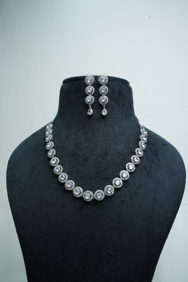 ElegantCZ Stone Necklace and Earrings Set