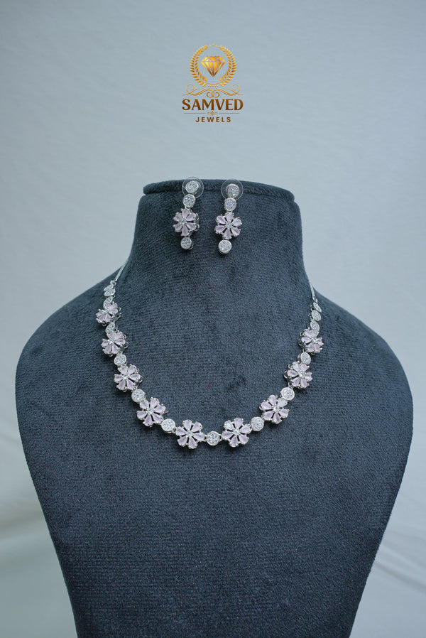 ELEGANT CZ-NECKLACE AND EARRINGS SET