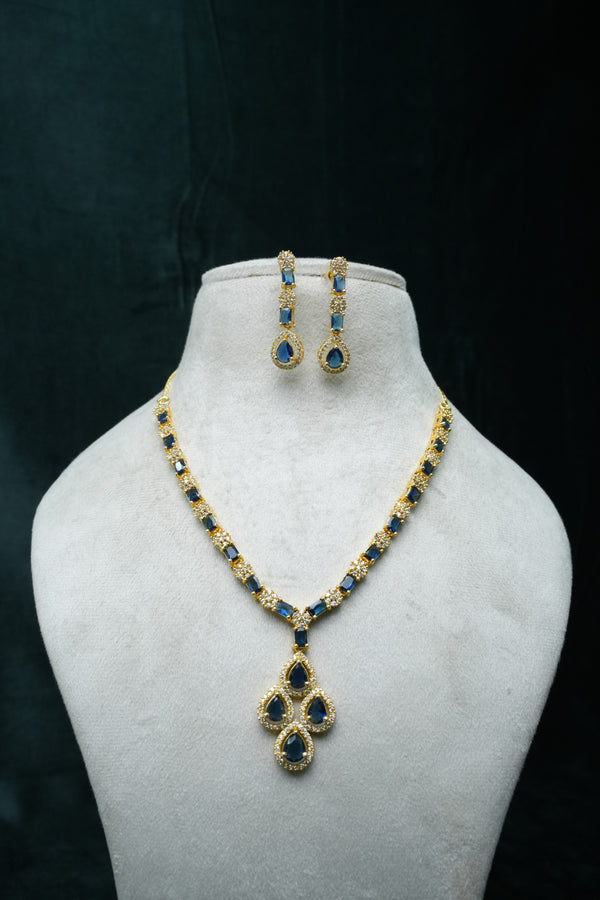 CZ-Stone Necklace and Earrings Set