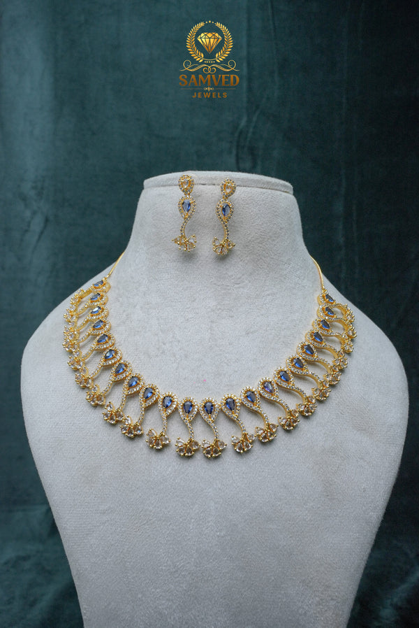 ElegantCZ Stone Necklace and Earrings Set