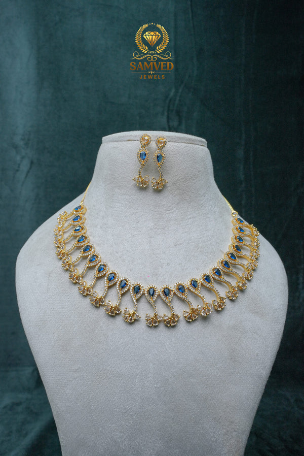 ElegantCZ Stone Necklace and Earrings Set