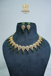 Graceful CZ-Stone Necklace and Earrings Set