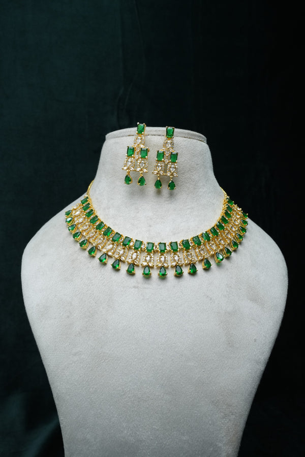 Beautiful CZ-Stone Necklace and Earrings Set