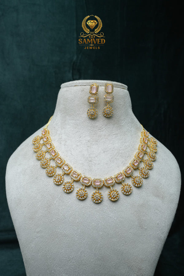 Fashion CZ-Stone Necklace and Earrings set