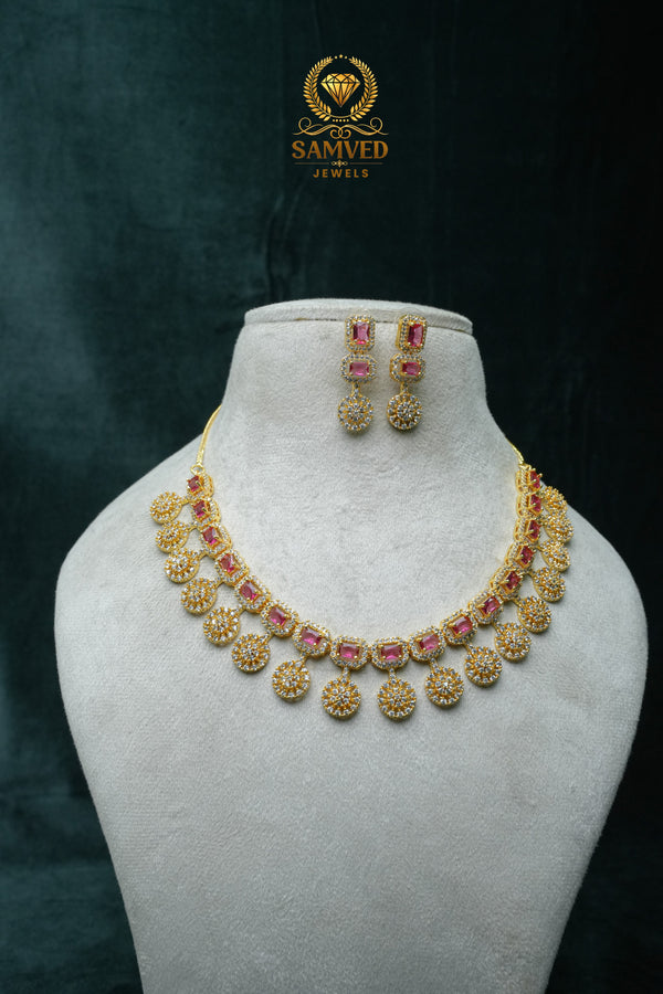 Fashion CZ-Stone Necklace and Earrings set