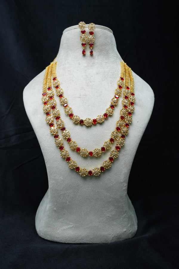 Luxurious CZ-Stone Necklace and Earrings Set