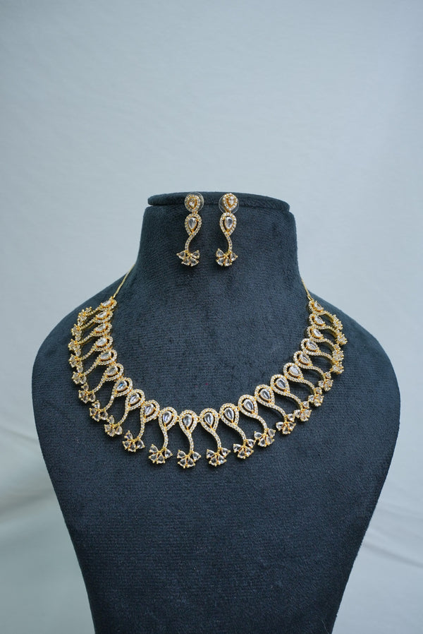 ElegantCZ Stone Necklace and Earrings Set